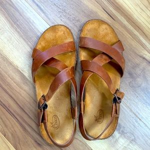 Leather Rust Chaco sandal size 10